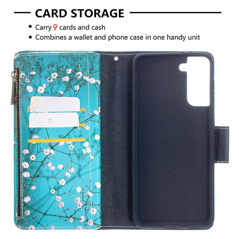 Housse Samsung Galaxy S21 Plus 5G Poche Zippée Arbre Housse Samsung Galaxy S21 Plus 5G Poche Zippée Arbre