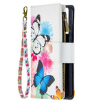 Housse Samsung Galaxy S21 Plus 5G Poche Zippée Papillons Housse Samsung Galaxy S21 Plus 5G Poche Zippée Papillons
