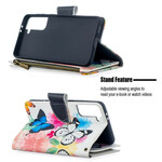 Housse Samsung Galaxy S21 Plus 5G Poche Zippée Papillons Housse Samsung Galaxy S21 Plus 5G Poche Zippée Papillons