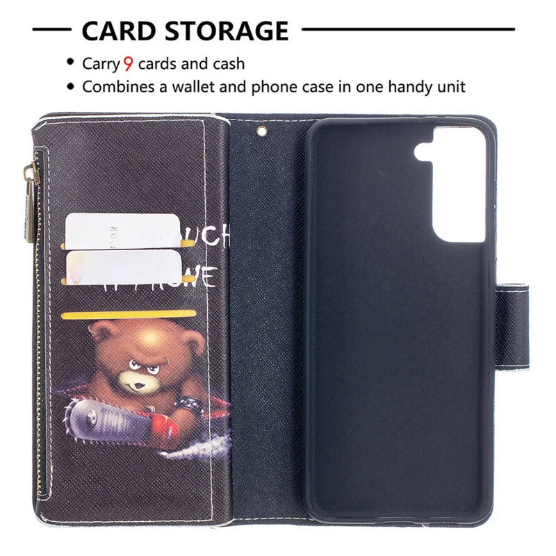 Housse Samsung Galaxy S21 Plus 5G Poche Zippée Ours Housse Samsung Galaxy S21 Plus 5G Poche Zippée Ours