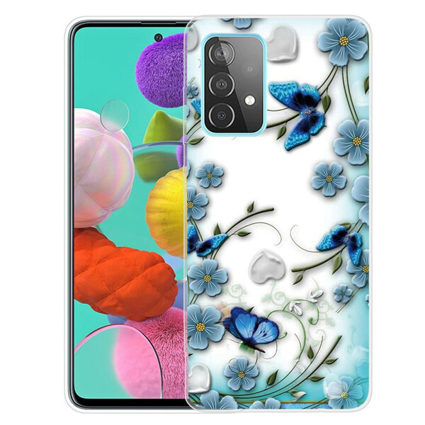 Coque Samsung Galaxy 72 5G Papillons et Fleurs Rétros