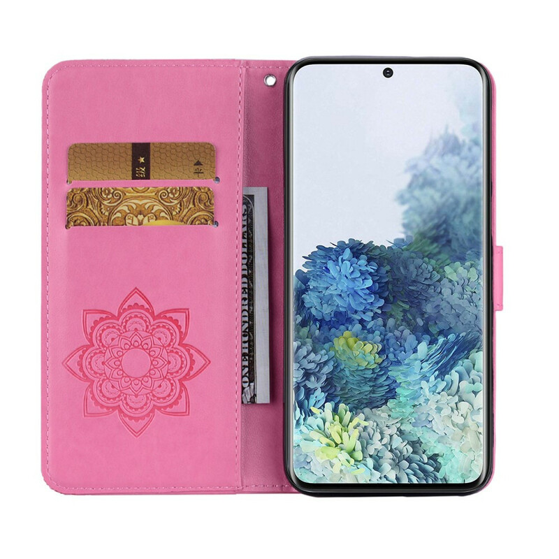 Housse Samsung Galaxy S21 Plus 5G Hibou Mandala et Breloque Housse Samsung Galaxy S21 Plus 5G Hibou Mandala et Breloque