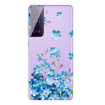 Coque Samsung Galaxy S21 5G Fleurs Bleues Coque Samsung Galaxy S21 5G Fleurs Bleues