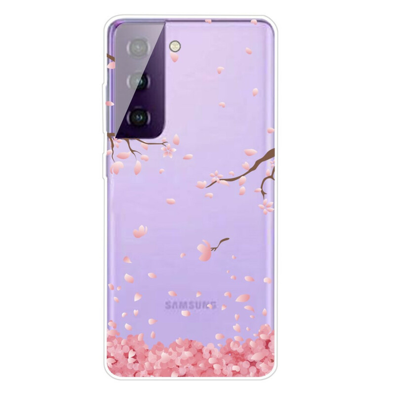 Coque Samsung Galaxy S21 5G Branches à Fleurs