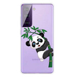 Coque Samsung Galaxy S21 5G Panda Sur Le Bambou
