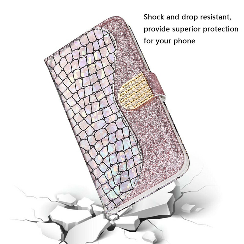 Housse Samsung Galaxy S21 5G Croco Diamants Housse Samsung Galaxy S21 5G Croco Diamants