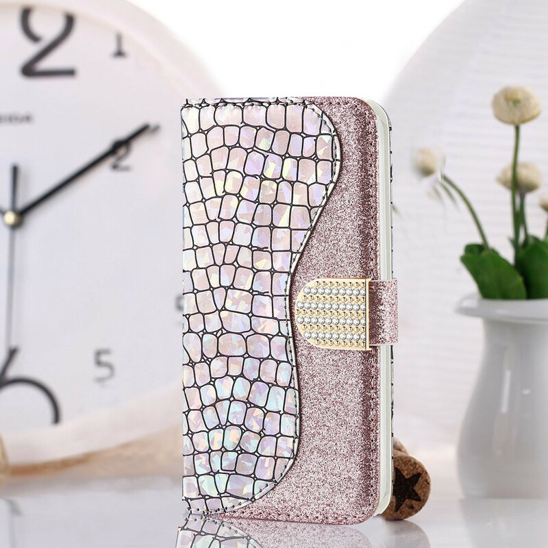 Housse Samsung Galaxy S21 5G Croco Diamants Housse Samsung Galaxy S21 5G Croco Diamants