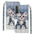 Housse Samsung Galaxy S21 5G Chaton Light Spots à Lanière Housse Samsung Galaxy S21 5G Chaton Light Spots à Lanière