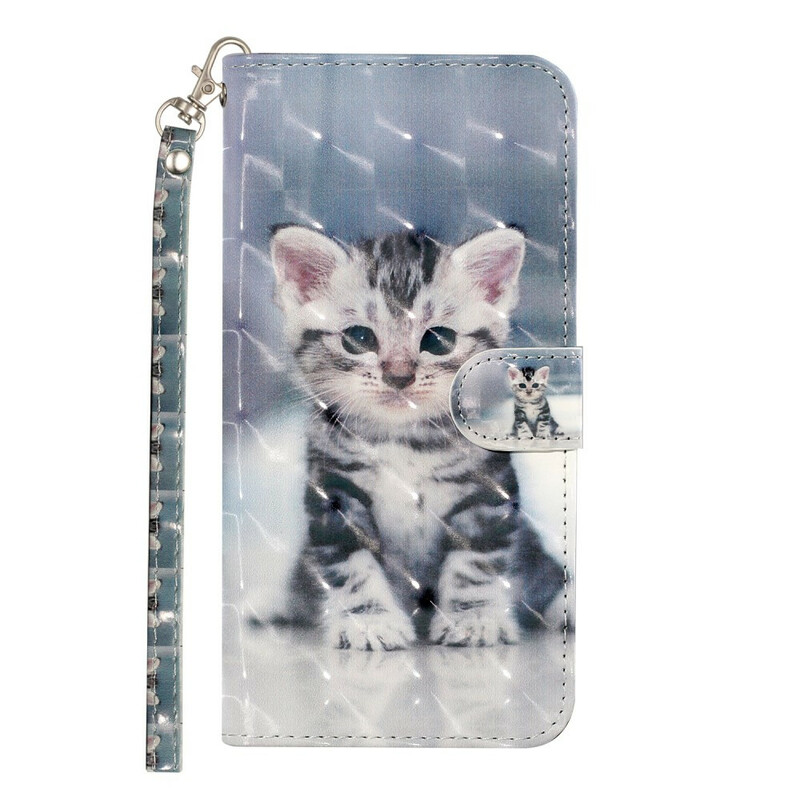 Housse Samsung Galaxy S21 5G Chaton Light Spots à Lanière Housse Samsung Galaxy S21 5G Chaton Light Spots à Lanière