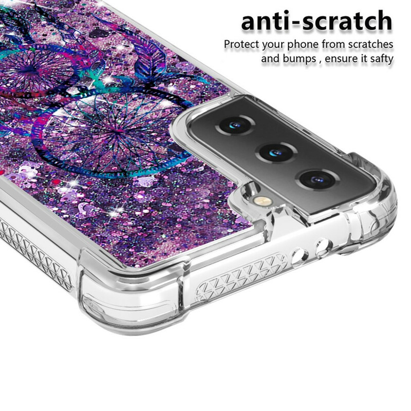 Coque Samsung Galaxy S21 5G Attrape Rêves Paillettes Coque Samsung Galaxy S21 5G Attrape Rêves Paillettes