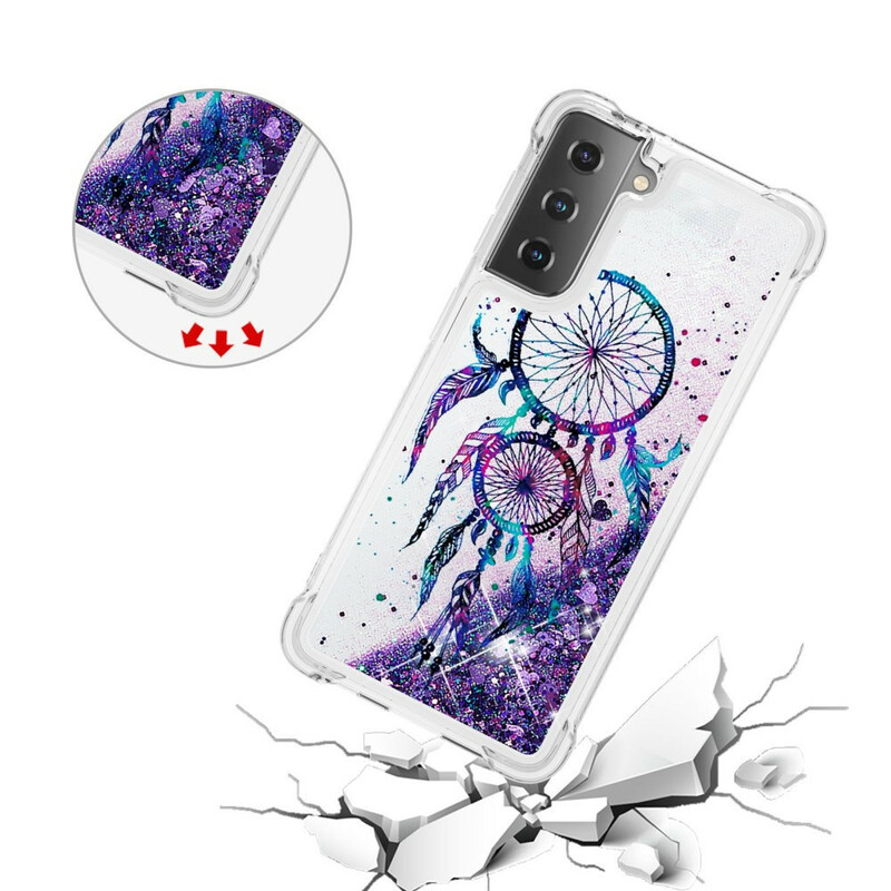 Coque Samsung Galaxy S21 5G Attrape Rêves Paillettes Coque Samsung Galaxy S21 5G Attrape Rêves Paillettes
