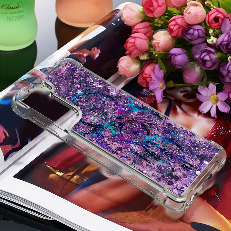 Coque Samsung Galaxy S21 5G Attrape Rêves Paillettes Coque Samsung Galaxy S21 5G Attrape Rêves Paillettes