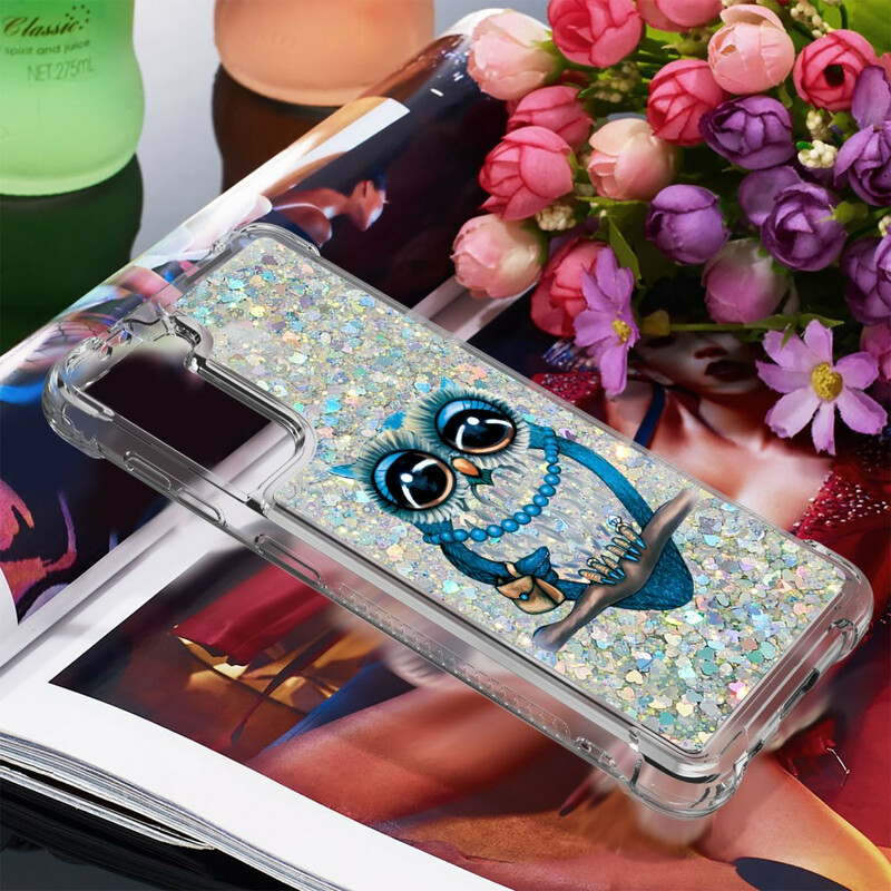 Coque Samsung Galaxy S21 5G Miss Hibou Paillettes Coque Samsung Galaxy S21 5G Miss Hibou Paillettes
