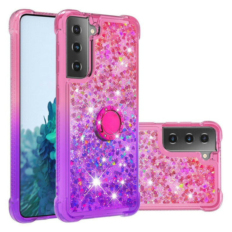 Coque Samsung Galaxy S21 5G Paillettes Anneau-Support Coque Samsung Galaxy S21 5G Paillettes Anneau-Support