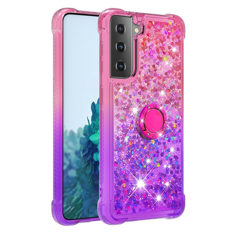 Coque Samsung Galaxy S21 5G Paillettes Anneau-Support Coque Samsung Galaxy S21 5G Paillettes Anneau-Support