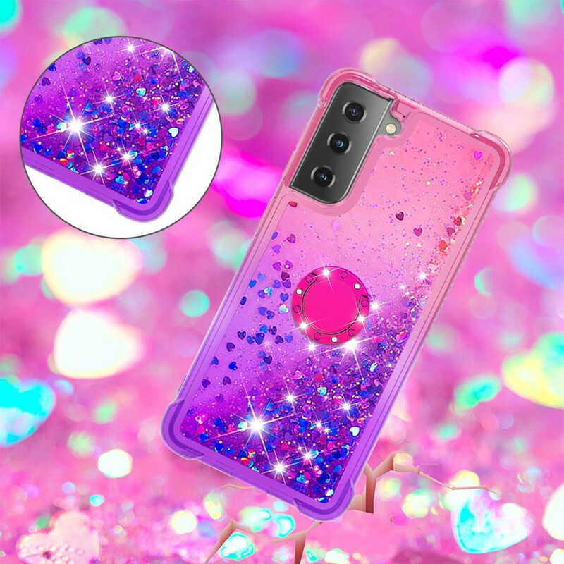 Coque Samsung Galaxy S21 5G Paillettes Anneau-Support Coque Samsung Galaxy S21 5G Paillettes Anneau-Support