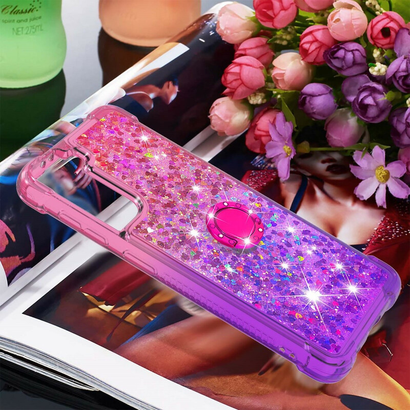 Coque Samsung Galaxy S21 5G Paillettes Anneau-Support Coque Samsung Galaxy S21 5G Paillettes Anneau-Support