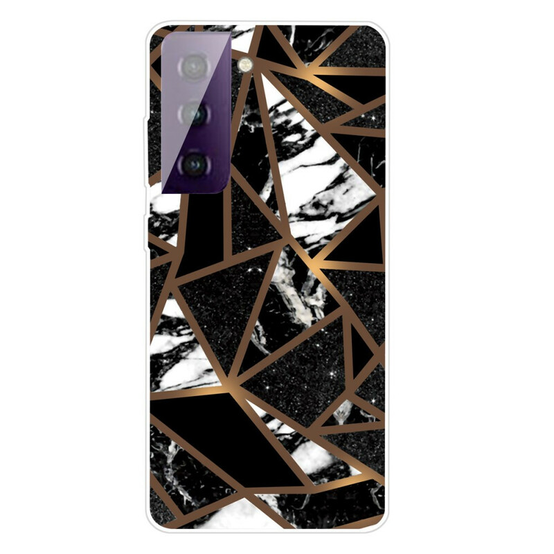 Coque Samsung Galaxy S21 5G Marbre Géométrique