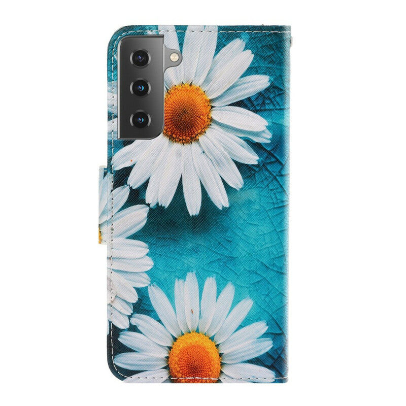Housse Samsung Galaxy S21 5G Marguerites à Lanière Housse Samsung Galaxy S21 5G Marguerites à Lanière