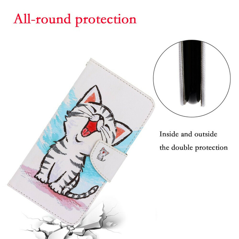 Housse Samsung Galaxy S21 5G Chaton Couleur à Lanière Housse Samsung Galaxy S21 5G Chaton Couleur à Lanière