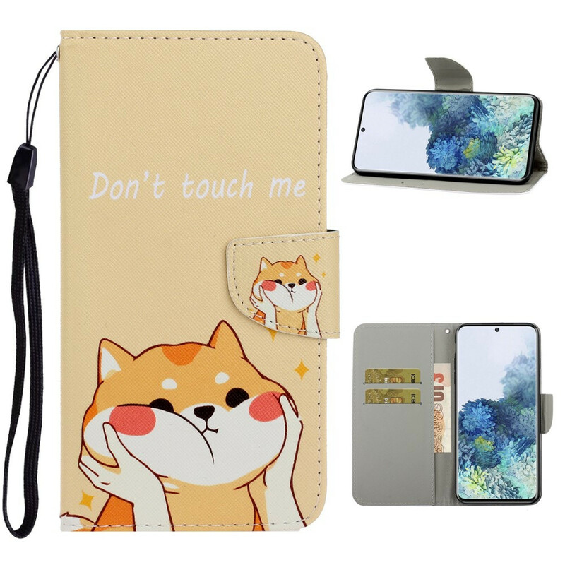 Housse Samsung Galaxy S21 5G Chat Don't Touch Me à Lanière Housse Samsung Galaxy S21 5G Chat Don't Touch Me à Lanière