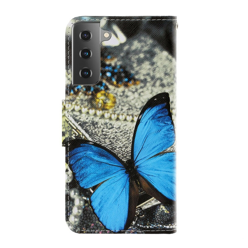 Housse Samsung Galaxy S21 5G Variations Papillons à Lanière Housse Samsung Galaxy S21 5G Variations Papillons à Lanière