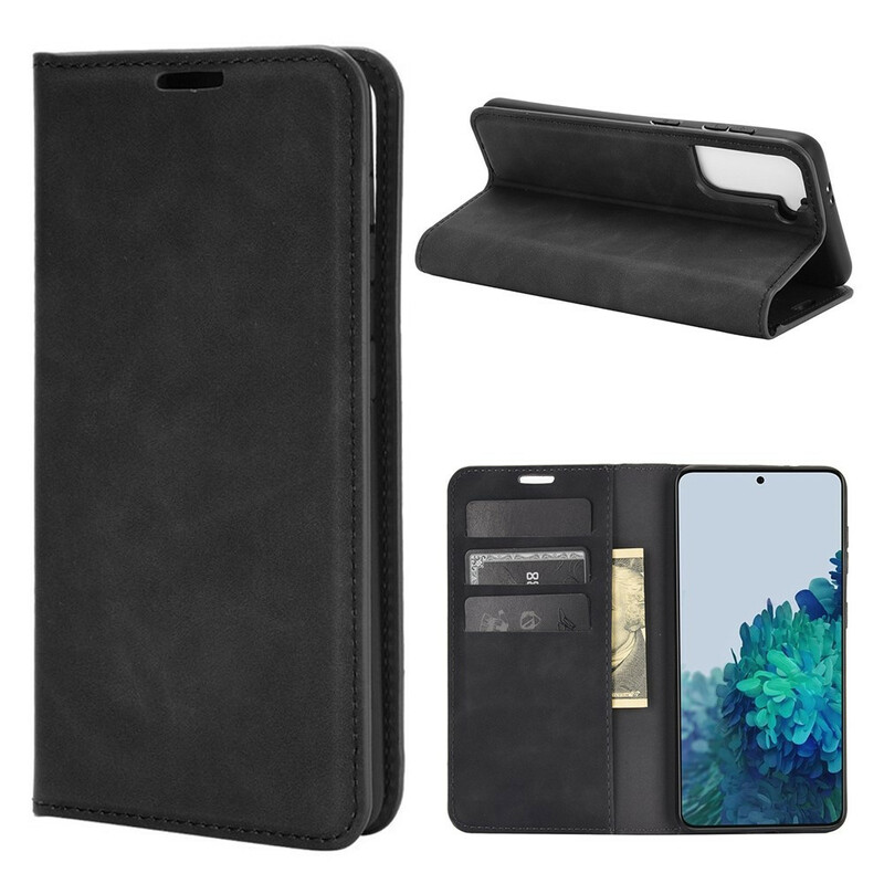 Flip Cover Samsung Galaxy S21 5G Effet Cuir Douceur Flip Cover Samsung Galaxy S21 5G Effet Cuir Douceur