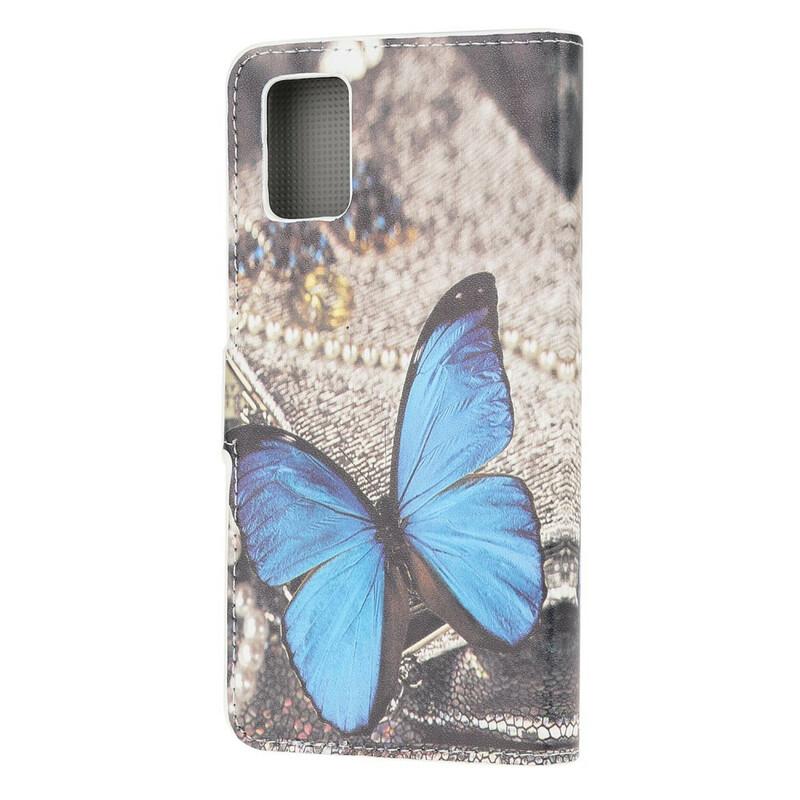 Housse Samsung Galaxy A52 5G Papillon Bleu