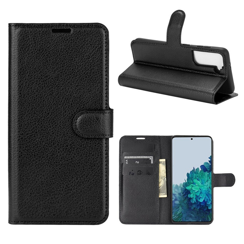 Housse Samsung Galaxy S21 5G Simili Cuir Litchi Classique Housse Samsung Galaxy S21 5G Simili Cuir Litchi Classique