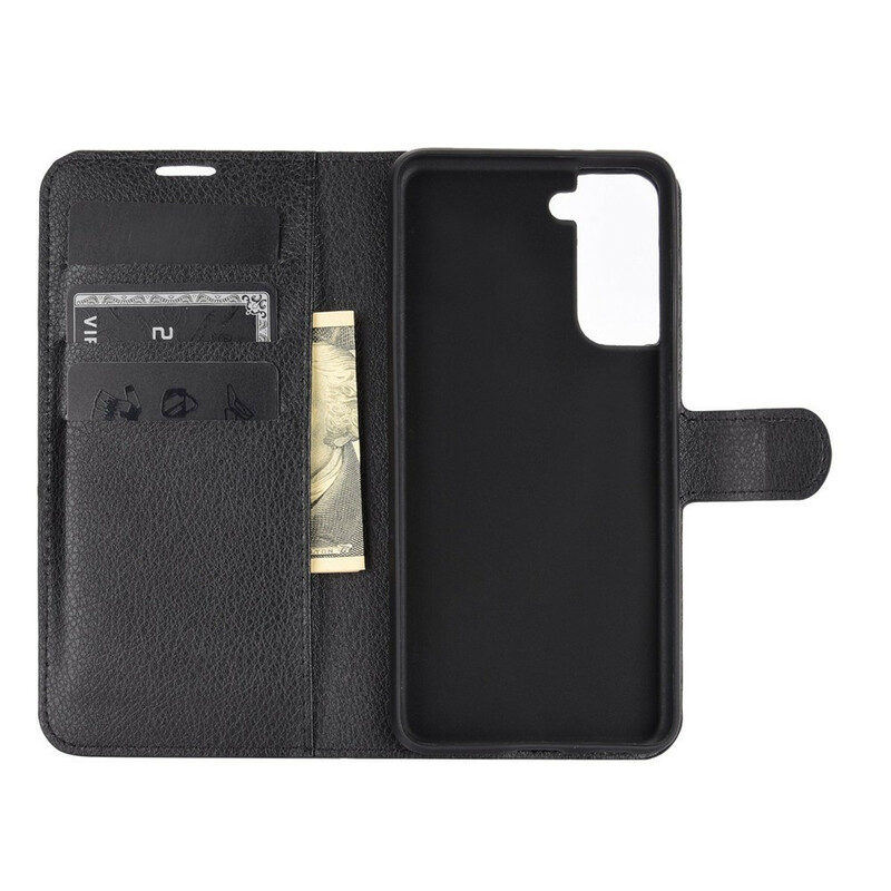 Housse Samsung Galaxy S21 5G Simili Cuir Litchi Classique Housse Samsung Galaxy S21 5G Simili Cuir Litchi Classique