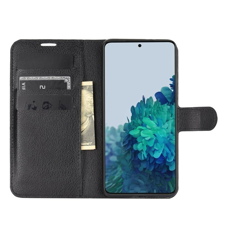 Housse Samsung Galaxy S21 5G Simili Cuir Litchi Classique Housse Samsung Galaxy S21 5G Simili Cuir Litchi Classique