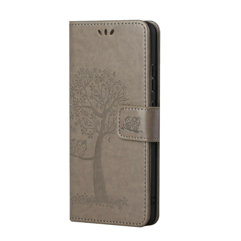 Housse Samsung Galaxy S21 5G Arbre et Hiboux à Lanière