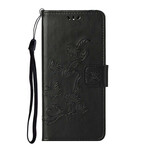 Housse Samsung Galaxy S21 5G Papillons Et Fleurs À Lanière Housse Samsung Galaxy S21 5G Papillons Et Fleurs À Lanière