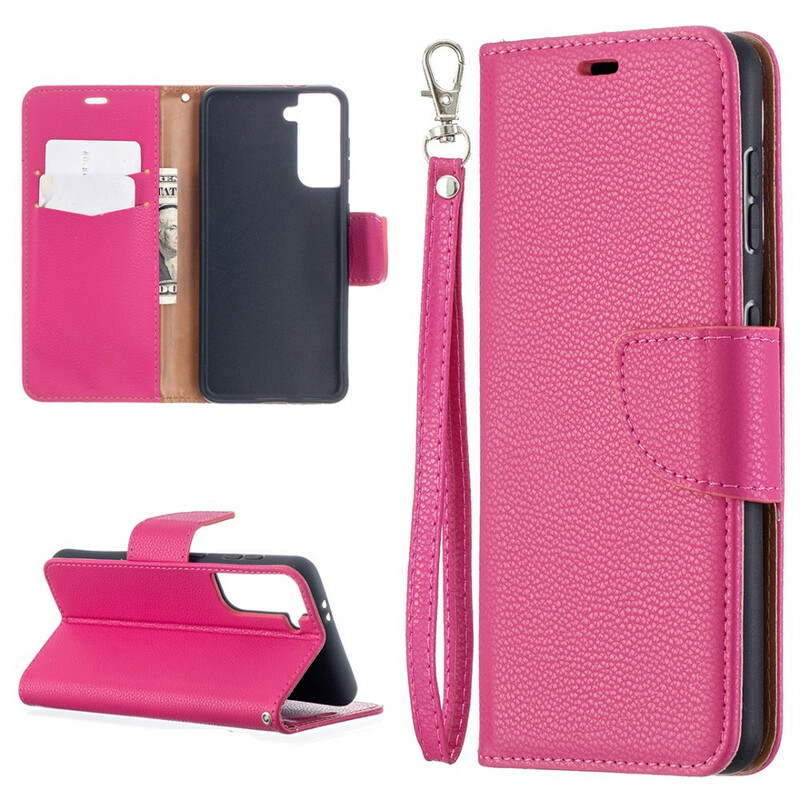 Housse Samsung Galaxy S21 5G Litchi Rabat Oblique Housse Samsung Galaxy S21 5G Litchi Rabat Oblique