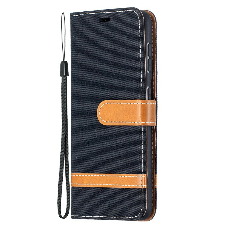 Housse Samsung Galaxy S21 5G Tissu et Effet Cuir à Lanière Housse Samsung Galaxy S21 5G Tissu et Effet Cuir à Lanière