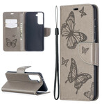 Housse Samsung Galaxy S21 5G Les Papillons en Vol avec Lanière Housse Samsung Galaxy S21 5G Les Papillons en Vol avec Lanière