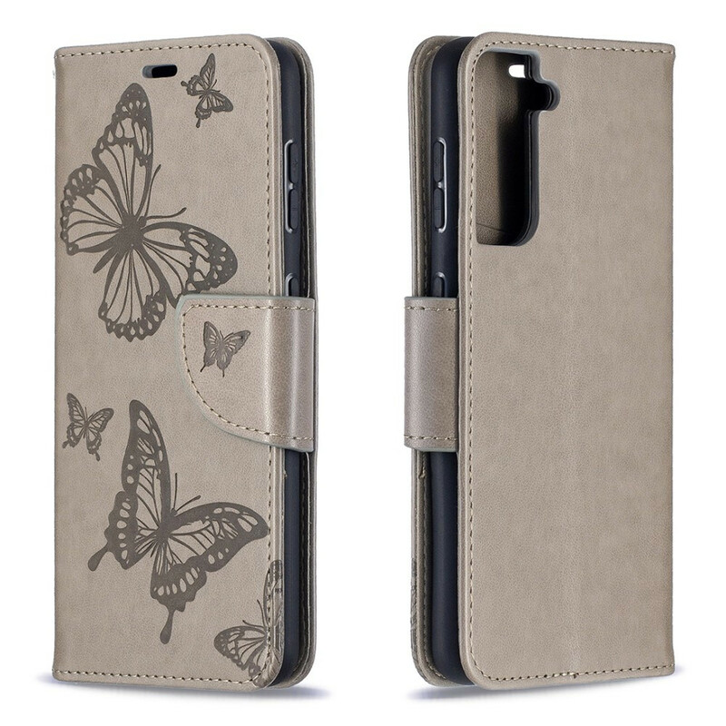 Housse Samsung Galaxy S21 5G Les Papillons en Vol avec Lanière Housse Samsung Galaxy S21 5G Les Papillons en Vol avec Lanière