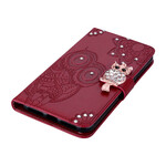 Housse Samsung Galaxy S21 5G Hibou Mandala et Breloque