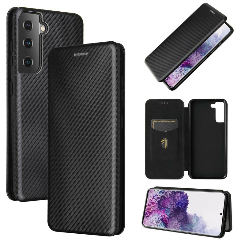 Flip Cover Samsung Galaxy S21 5G Fibre Carbone Flip Cover Samsung Galaxy S21 5G Fibre Carbone