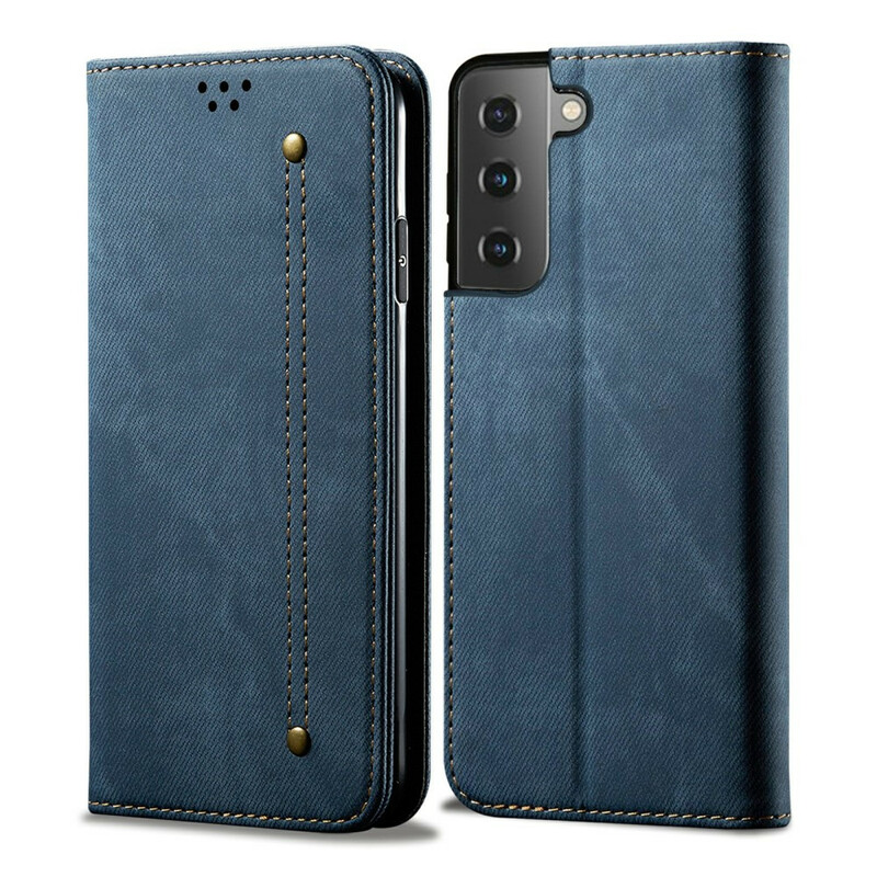 Flip Cover Samsung Galaxy S21 5G Tissu Jeans Flip Cover Samsung Galaxy S21 5G Tissu Jeans