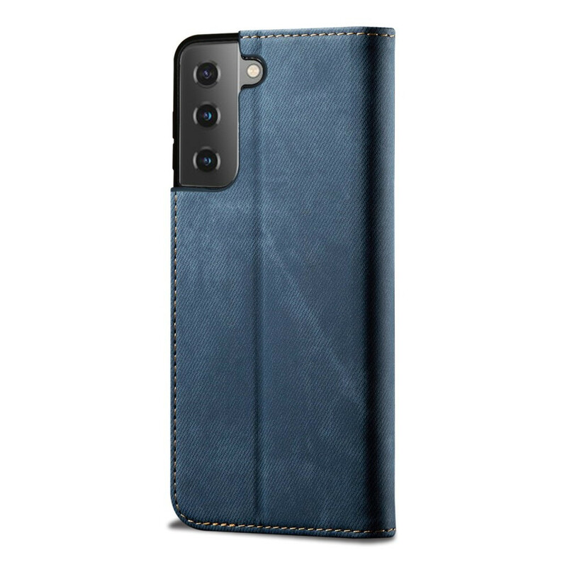 Flip Cover Samsung Galaxy S21 5G Tissu Jeans Flip Cover Samsung Galaxy S21 5G Tissu Jeans
