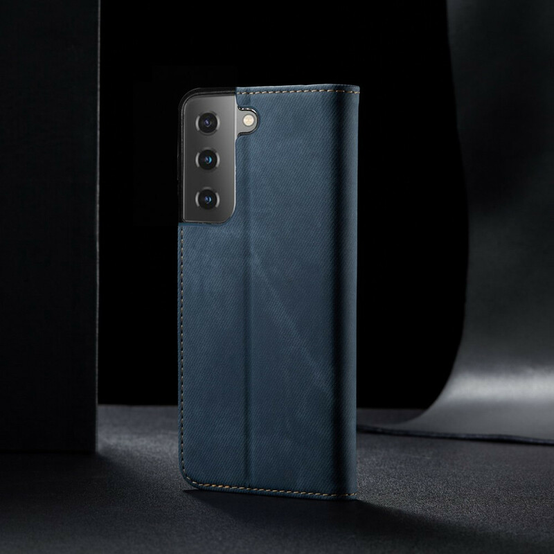 Flip Cover Samsung Galaxy S21 5G Tissu Jeans Flip Cover Samsung Galaxy S21 5G Tissu Jeans