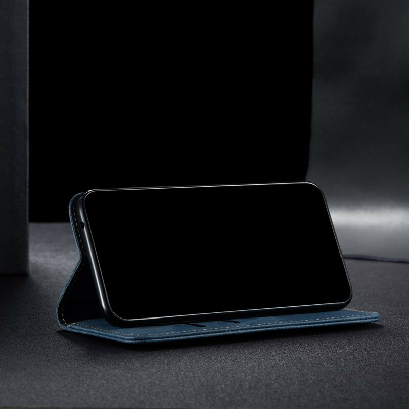 Flip Cover Samsung Galaxy S21 5G Tissu Jeans Flip Cover Samsung Galaxy S21 5G Tissu Jeans