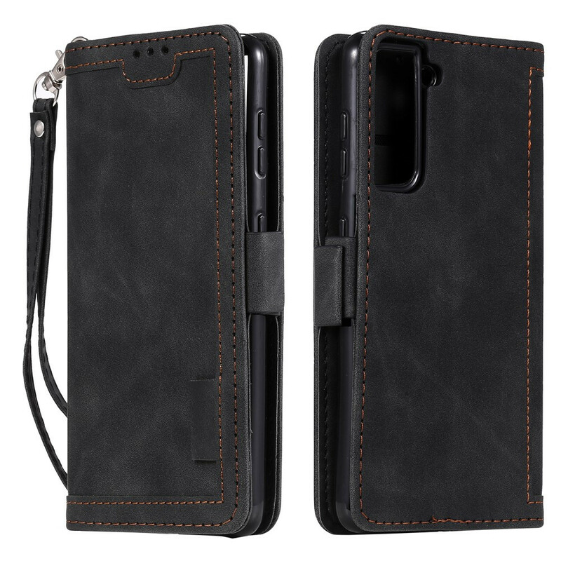 Housse Samsung Galaxy S21 5G Simili Cuir Bicolore Contours Renforcés Housse Samsung Galaxy S21 5G Simili Cuir Bicolore Contours Renforcés