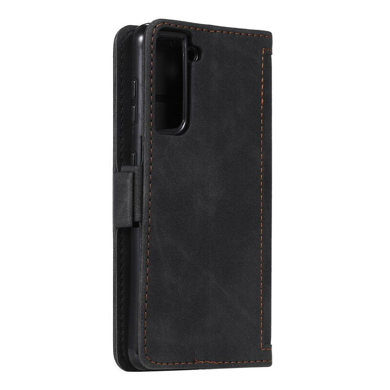 Housse Samsung Galaxy S21 5G Simili Cuir Bicolore Contours Renforcés Housse Samsung Galaxy S21 5G Simili Cuir Bicolore Contours Renforcés
