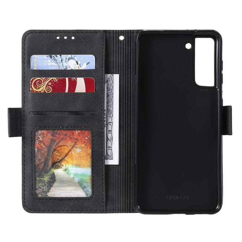 Housse Samsung Galaxy S21 5G Simili Cuir Bicolore Contours Renforcés Housse Samsung Galaxy S21 5G Simili Cuir Bicolore Contours Renforcés