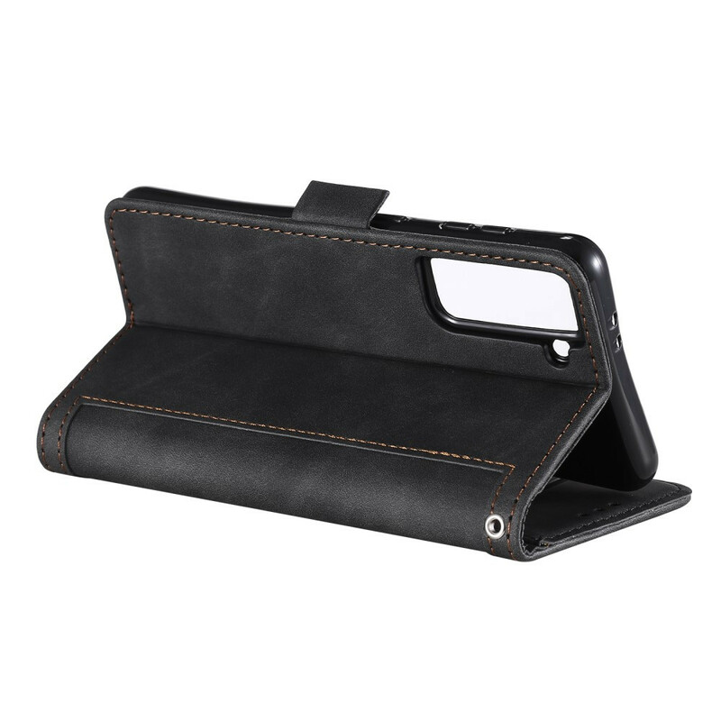 Housse Samsung Galaxy S21 5G Simili Cuir Bicolore Contours Renforcés Housse Samsung Galaxy S21 5G Simili Cuir Bicolore Contours Renforcés
