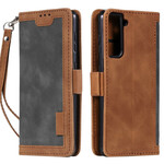 Housse Samsung Galaxy S21 5G Simili Cuir Bicolore Contours Renforcés