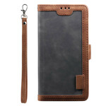 Housse Samsung Galaxy S21 5G Simili Cuir Bicolore Contours Renforcés