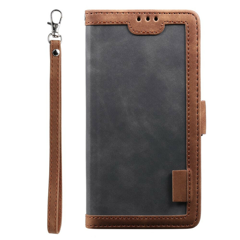 Housse Samsung Galaxy S21 5G Simili Cuir Bicolore Contours Renforcés